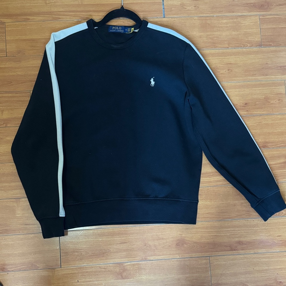 Polo by Ralph Lauren Black and White Crewneck Sweater